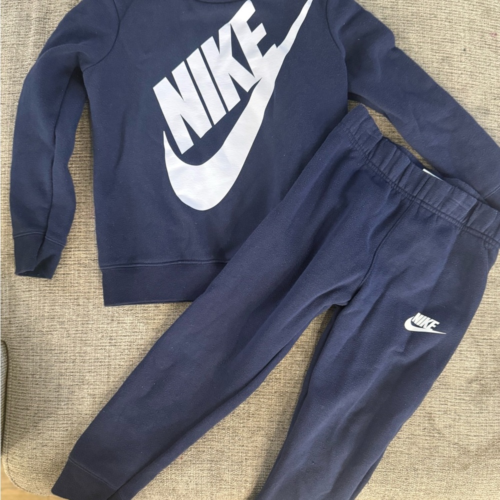 Nike Blue Tapered Sweatpants with Elastic Cuffs
